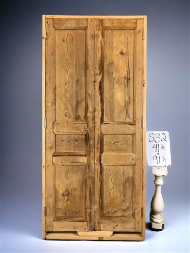 Antique Encased French Double Door (41.5x91.5) European Panel Door With Jamb S32