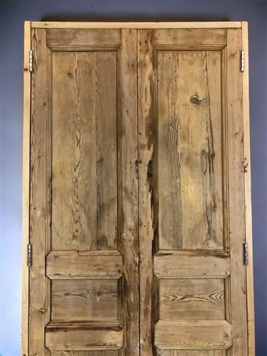 Antique Encased French Double Door (41.5x91.5) European Panel Door With Jamb S32