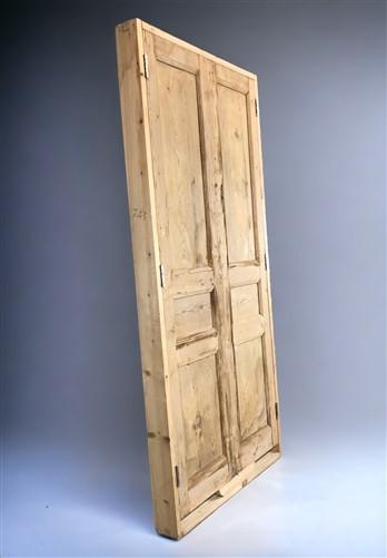 Antique Encased French Double Door (41.5x91.5) European Panel Door With Jamb S32