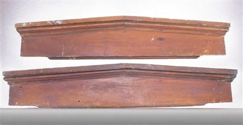 Pair Crown Molding Headers, Trim Door Window Pediment Architectural Salvage B13,