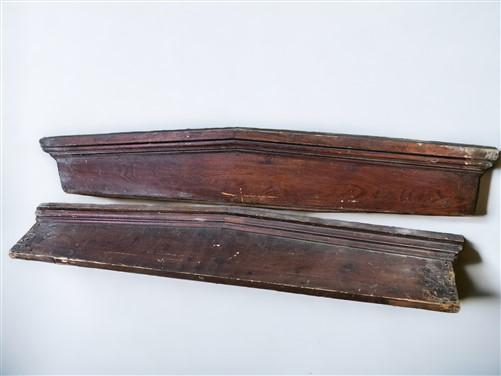 Pair Crown Molding Headers, Trim Door Window Pediment Architectural Salvage B18,