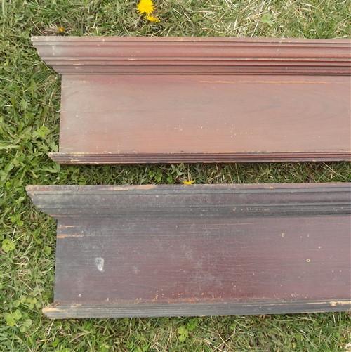 Pair Crown Molding Headers, Trim Door Window Pediment Architectural Salvage B21,