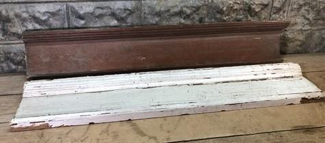 Pair Crown Molding Headers, Trim Door Window Pediment Architectural Salvage B26,