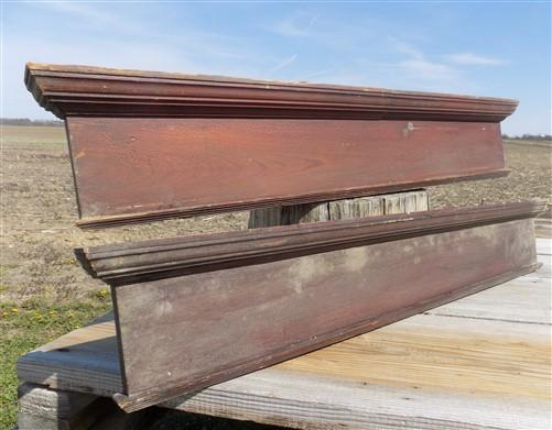 Pair Crown Molding Headers, Trim Door Window Pediment Architectural Salvage B28,