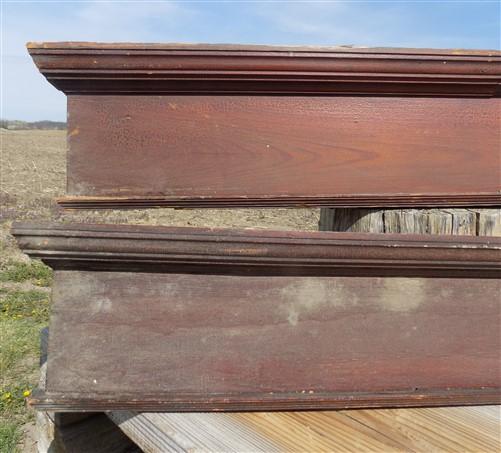 Pair Crown Molding Headers, Trim Door Window Pediment Architectural Salvage B28,