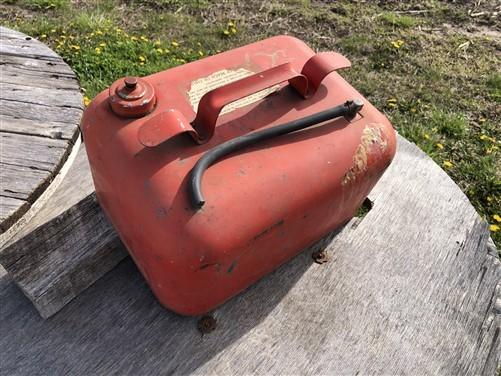 Small Gasoline Gas Fuel Tank Metal Can Outboard Boat Motor Johnson Vintage V,