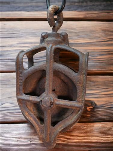 Antique Barn Pulley Hay Trolley deals Industrial Farmhouse Decor Wood Iron Rustic Rust