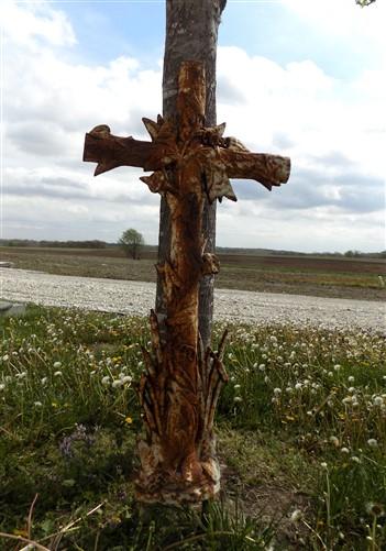 European Antique Cross, Architectural Salvage, Cast Iron French Church Décor A,