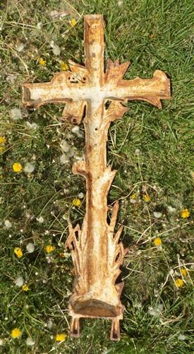 European Antique Cross, Architectural Salvage, Cast Iron French Church Décor A,