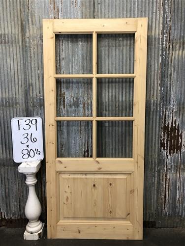 French Single Door (36x80.5) 6 Pane Glass European Styled Door F39