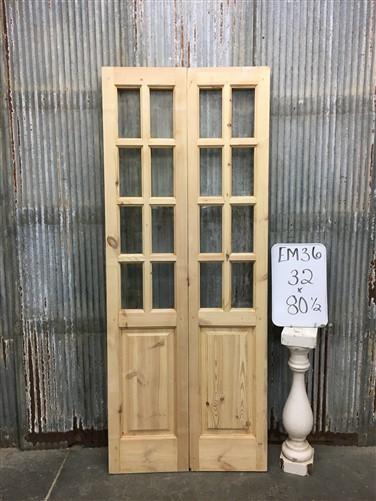 French Double Door (32x80.5) 8 Pane Glass Door European Styled EM36