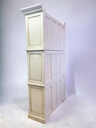 4'10" Triple Stack Cabinet, Antique White Kitchen Cabinet, Bookcase, Storage B