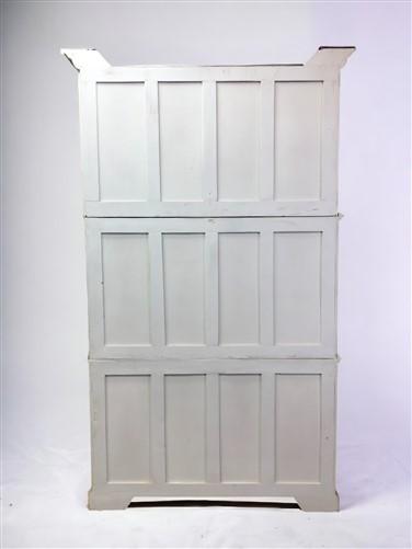 4'10" Triple Stack Cabinet, Antique White Kitchen Cabinet, Bookcase, Storage B