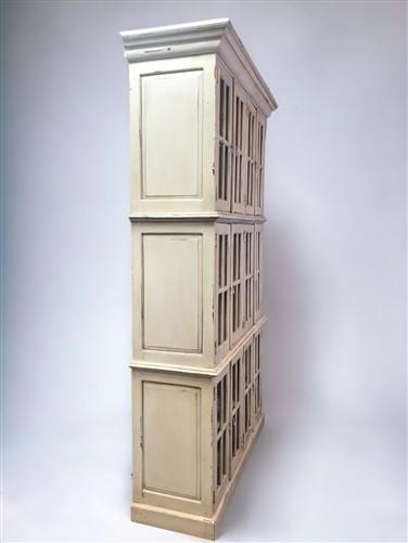 4'10" Triple Stack Cabinet, Antique White Kitchen Cabinet, Bookcase, Storage B