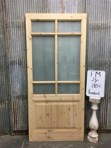 French Single Door (36x80.5) 6 Pane Frosted Glass European Styled Door FM10