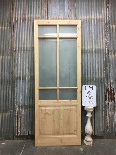 French Single Door (36x96.5) 6 Pane Frosted Glass European Styled Door FM12