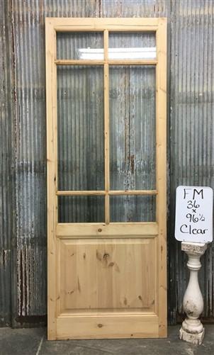 French Single Door (36x96.5) 6 Pane Glass European Styled Door FM11