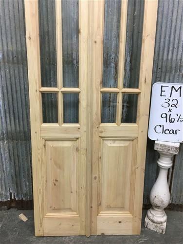 French Double Door (32x96.5) 6 Pane Glass Door European Styled EM24