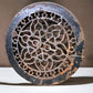 Round Ornate Art Deco Cast Iron Grate Vintage Wall Floor Fireplace Register Vent