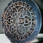 Round Ornate Art Deco Cast Iron Grate Vintage Wall Floor Fireplace Register Vent