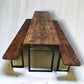 Wood Vintage German Beer Garden Table and Benches, Oktoberfest Picnic Table, D39