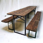 Wood Vintage German Beer Garden Table and Benches, Oktoberfest Picnic Table, D39