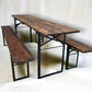Wood Vintage German Beer Garden Table and Benches, Oktoberfest Picnic Table, D39