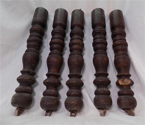 5 Wood Table Legs, Harvest Folk Art Architectural Salvage Vintage Harvest C,