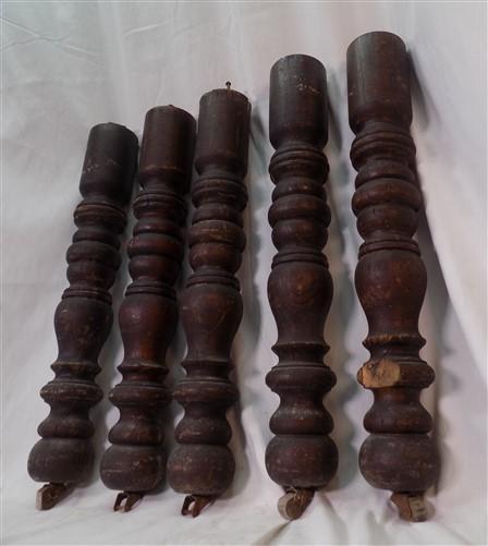 5 Wood Table Legs, Harvest Folk Art Architectural Salvage Vintage Harvest C,