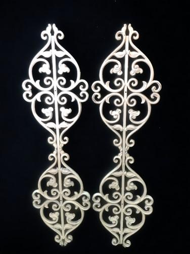 Pair Cast Iron Ornamental Panels, Architectural Salvage, Decorative Metalwork B,