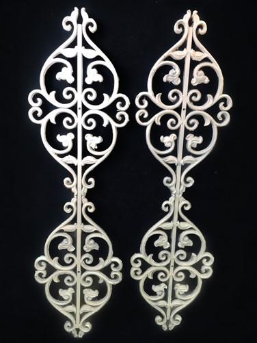 Pair Cast Iron Ornamental Panels, Architectural Salvage, Decorative Metalwork B,