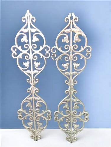 Pair Cast Iron Ornamental Panels, Architectural Salvage, Decorative Metalwork C,