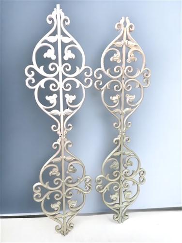 Pair Cast Iron Ornamental Panels, Architectural Salvage, Decorative Metalwork C,