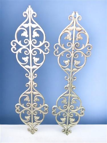 Pair Cast Iron Ornamental Panels, Architectural Salvage, Decorative Metalwork C,