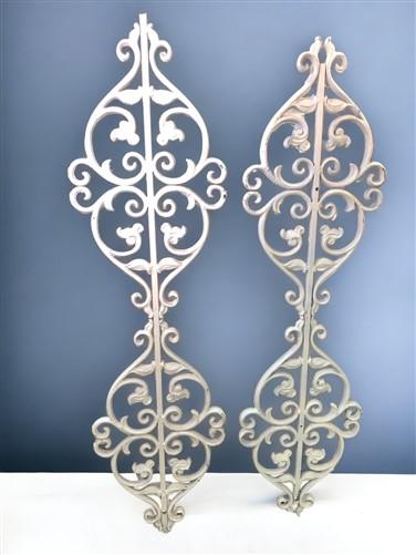 Pair Cast Iron Ornamental Panels, Architectural Salvage, Decorative Metalwork C,