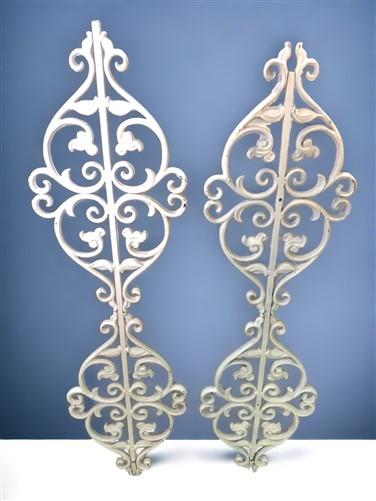 Pair Cast Iron Ornamental Panels, Architectural Salvage, Decorative Metalwork C,