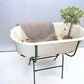 Vintage Hungarian Porcelain Baby Bath Tub w/Stand, Farmhouse Garden Planter A4,