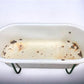 Vintage Hungarian Porcelain Baby Bath Tub w/Stand, Farmhouse Garden Planter A4,