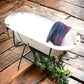 Vintage Hungarian Porcelain Baby Bath Tub w/Stand, Farmhouse Garden Planter A3,