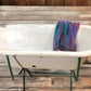 Vintage Hungarian Porcelain Baby Bath Tub w/Stand, Farmhouse Garden Planter A3,