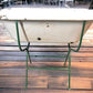 Vintage Hungarian Porcelain Baby Bath Tub w/Stand, Farmhouse Garden Planter A3,