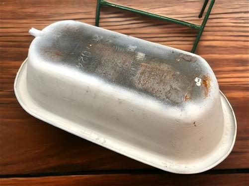 Vintage Hungarian Porcelain Baby Bath Tub w/Stand, Farmhouse Garden Planter A7,