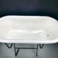 Vintage Hungarian Porcelain Baby Bath Tub w/Stand, Farmhouse Garden Planter A11,