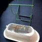 Vintage Hungarian Porcelain Baby Bath Tub w/Stand, Farmhouse Garden Planter A11,