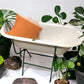 Vintage Hungarian Porcelain Baby Bath Tub w/Stand, Farmhouse Garden Planter A12,