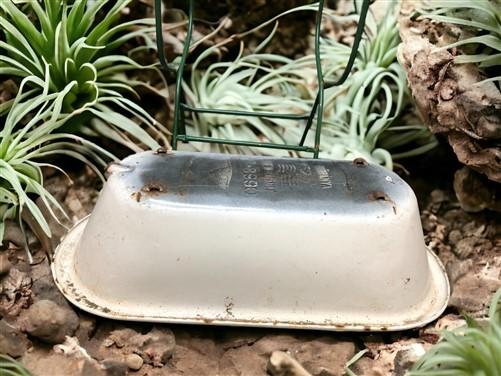 Vintage Hungarian Porcelain Baby Bath Tub w/Stand, Farmhouse Garden Planter A12,