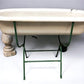 Vintage Hungarian Porcelain Baby Bath Tub w/Stand, Farmhouse Garden Planter A16,