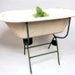 Vintage Hungarian Porcelain Baby Bath Tub w/Stand, Farmhouse Garden Planter A17,