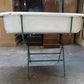 Vintage Hungarian Porcelain Baby Bath Tub w/Stand, Farmhouse Garden Planter A19,