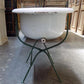 Vintage Hungarian Porcelain Baby Bath Tub w/Stand, Farmhouse Garden Planter A19,